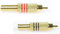 Adam Hall 1 Paar Connectors Cinch Stecker male ROT & SCHWARZ vergoldet, 3 Star Serie, Chinch Gold RCA Lötkontakte