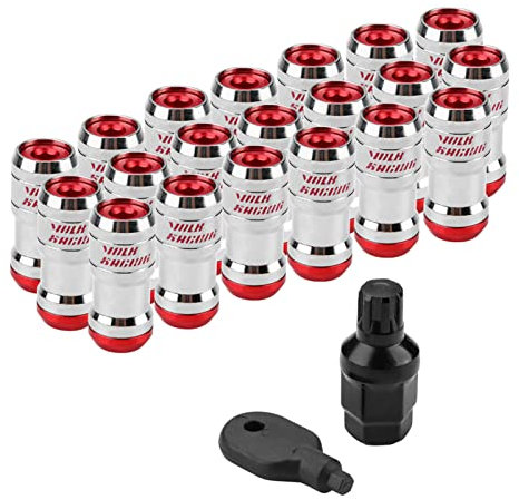 Car Racing Lug Wheel Nuts Screw for Most Aftermarket Wheels, Fits Most Cars with 60 Degrees Taper (Red)