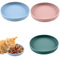 3 Stück Katzennapf, Futternapf Katze, Tricolor Katzen näpfe,18cm Silikonnapf Breit Katzen napf, für Trockenfutter und Nassfutter(Dunkelgrün, Hellrosa, Nordisches Blau)