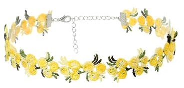 Dishowme Bestickte Blumen-Choker-Halskette, Samt, Spitze, Halskette, Schmuck für Frauen und Mädchen