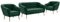 MEBLINI Mini Sofa Set 2-1-1 für Wohnzimmer - Mini Lounge für Vier Personen - Küchensofa - Sofa Klein - Sitzgarnitur - Polstergarnitur - Sofagarnituren - KAIA - 2+1+1 - Grün Samt