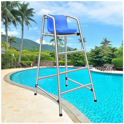 180 150 120 Cm Altura Silla Salvavidas, Piscina Cubierta Exterior Taburetes Desmontable Acero Inoxidable Sillas Salvavidas Con Orificio Para Sombrilla & Gancho, Silla De Arbitraje(Size:Chair-1.5m/59in