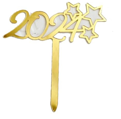 LIbgiubhy 10pcs 2024 Cake Toppers New Year Christmas Cake Decoration Snowflake Shape Cake Pick Party Supplies