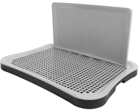 Inodoro de Entrenamiento para IR Al Baño, Bandeja para IR Al Baño para Perros con Columna de Pared, Soporte Portátil para Almohadillas para Orinar para Entrenamiento de (Black)