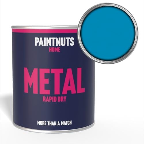 PaintNuts Light Blue Rapid Dry Metal Paint - Quick Drying, Versatile Finish – Ideal for Railings, Gates, Metal Furniture, Trailers, Garage Doors, Light Fixtures and More - 250ml - Gloss