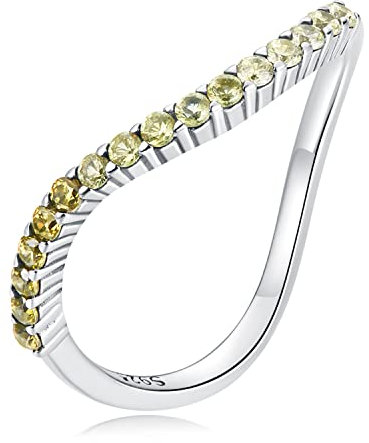 Funkelnder Wishbone-Zirkonia-Ring aus Sterlingsilber für Damen und Mädchen