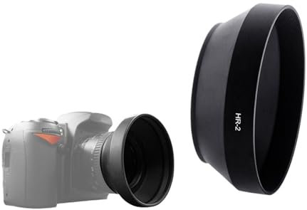 GHJ567RE Metall-Gegenlichtblende Weitwinkel for Nikon 50mm f/1.4D f/1.8D f/1.2 Objektiv Ersetzen for Nikon HR-2 Gegenlichtblende Objektivdeckel Haube Schutz