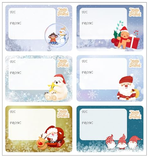 Christmas Labels Stickers 72 Pcs Christmas Name Gift Labels