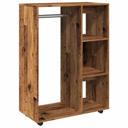 vidaXL Kleiderständer Altholz-Optik 80x40x110 cm Holzwerkstoff, Garderobenständer, offener Kleiderschrank, Schlafzimmerregal, Kleiderschrank offen