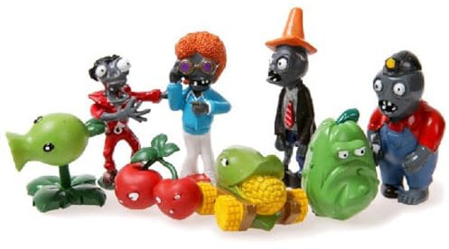 Juego de 8 figuras de dibujos animados Plantas Zombies - Colección de juguetes - Modelo de decoración - Objetos de colección