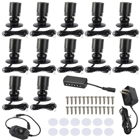 YaeCCC 12pcs Mini Spotlight for Displays, Small LED Mini Spotlight Indoor