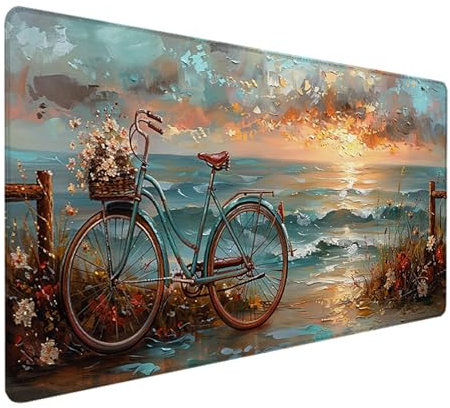 Amanecer Alfombrilla Ratón XXL 1200 x 600 mm, Impermeable Antideslizante Mouse Pad Azul Diseño de Borde Cosido Alfombrilla Escritorio para Teclado Gaming Accesorios Escritorio, Regalos de Hombre O-M