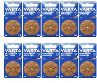 Varta Größe 312 Hörgerätebatterie 6er Blister 10 Stück (60 Stück)