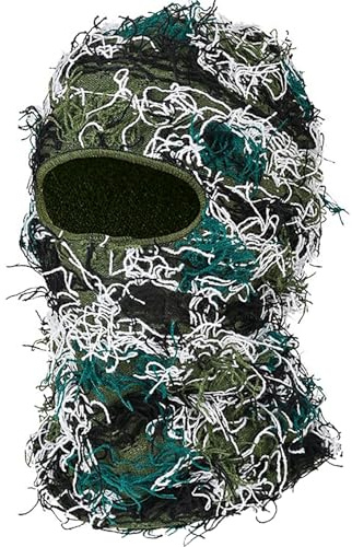 Malaxlx Distressed Balaclava Sturmhaube Gesichtsmaske Skimaske Gestrickt Balaclava Shiesty Vollgesichts Maske Winter Winddicht Beanie Halswärmer für Damen Herren