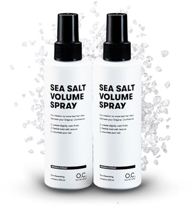 O.C. Haircare Sea Salt Spray - 2er Set - 200ml Meersalz Spray für Haare - Volumen-Booster für ein volleres Haargefühl mit starkem Halt - 100% vegan & Made in Germany