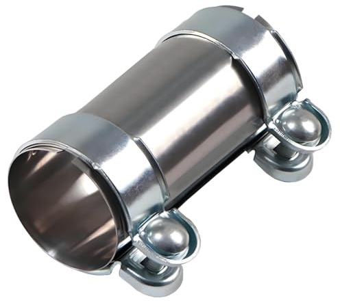 LKRXW Collier de Serrage d'échappement 63mm Raccord de Tuyau D'échappement | Acier Inoxydable Connecteur de Tuyau Echappement Double Pince Manchons Raccordement Longueur 125mm
