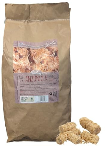 com-four® 3 kg träulltändare, ren och luktfri antändning för kamin grill | extra lång brinntid - made in Germany