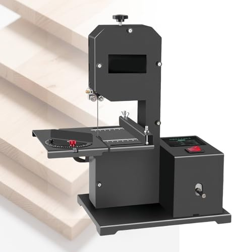 Mini Segatrice a Nastro, Segatrice Compatta Da Banco per Legno, Segatrice Verticale, Macchina Da Taglio Legno per Piccola Officina E Hobby