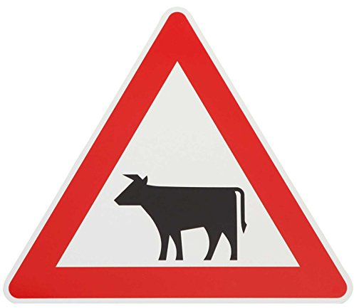 Original Verkehrsschild Nr. 101-12 Viehtrieb Aufst. rechts Verkehrszeichen Schilder RAL Warnschild Verkehrsschilder Strassenschild Gefahrenschild