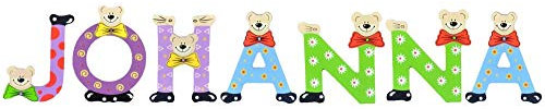 Playshoes Kinder Holz-Buchstaben Namen-Set JOHANNA - sortiert