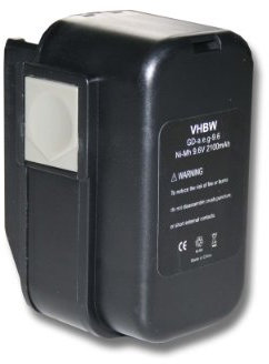 vhbw batteria compatibile con AEG BEST 9.6X, BEST 9.6X Super, Battery Light PL Option, 2000 utensile elettrico (2100 mAh, NiMH, 9,6 V)