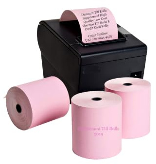 Thermopapierrollen, BPA-frei, 80 mm, Pink, 20 Rollen