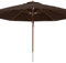anndora® Sonnenschirm Holz Gartenschirm Marktschirm ø 4 m rund + Winddach wasserabweisend - Braun
