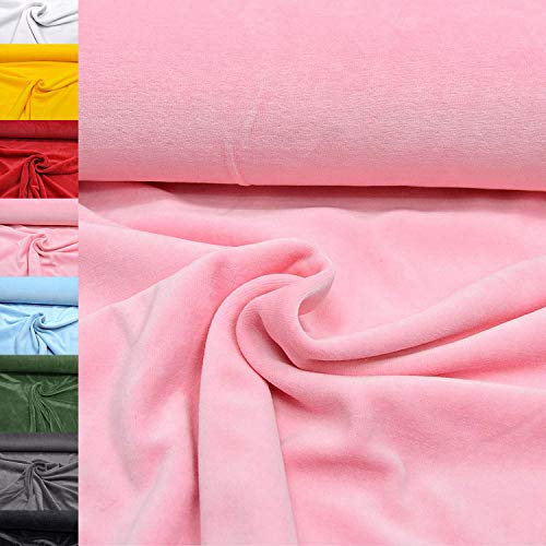 MAGAM-Stoffe Stella Nicki Stoff uni Oeko-Tex Meterware 50cm (06. Rosa)
