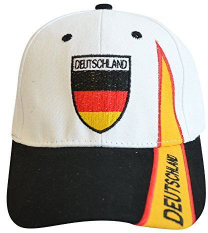 Flaggenfritze Kappe Motiv Deutschland weiß Fahne, Fan - Cap mit Deutscher Fahne