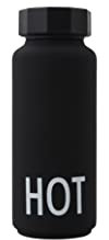 Design Letters Trinkflasche Edelstahl 500 Ml Schwarz Bottle | Thermoskanne BPA/BPS frei | Isolierflasche Edelstahl | Trinkflasche Auslaufsicher | Trinkflasches Sport | Thermosflasche 12h heiß 24h kalt