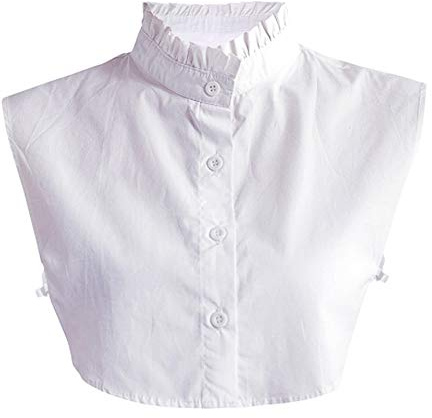 YAKEF Lady Half-Shirt Blouse Detachable Lace Chiffon Fake Collars Dicky Collar Faux Collar