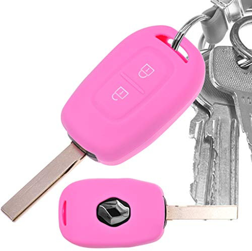 Auto Schlüssel Hülle Silikon Schutz Cover Rosa für Renault Kangoo Twingo Wind Modus Clio Fluence