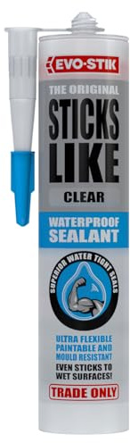 EVO-STIK Sticks Like Waterproof Sealant, All-Purpose, Mould Resistant, Colour: Clear, Size: 290ml