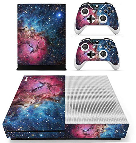 SKINOWN Skin für Xbox One S Slim Konsole und Controller (pink-blaue Sterne)