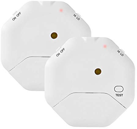 Ex-Pro [2 PACK] Ultra Thin Glass Break Vibration Shock Sensor Detector with 85dB Alarm for Window Door Home Security - White