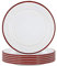 Argon Tableware Lot de 6 assiettes plates en émail - 20 cm - Rouge - Petites assiettes légères pour apéritifs, entrées, plats principaux