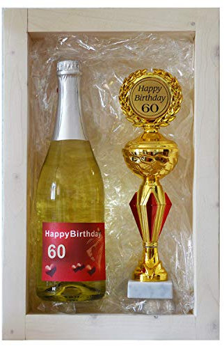 SünGross Secco Präsentbox mit Pokal zum 60. Geburtstag