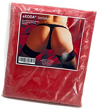 Exoda wasserdichtes Sexlaken in Rot 200x230 cm aus hochwertigem Vinyl waschbar bis 30° ölabweisend stabil ideal für Feuchtspiele vielseitig einsetzbar ohne Latex