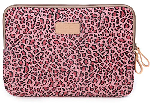fdsmall 14 Inch Laptop Bag Waterproof Neoprene Laptop Sleeve Case Notebook Case Bag for Acer/Asus/Dell/Lenovo/HP/Samsung (Leopard Red)