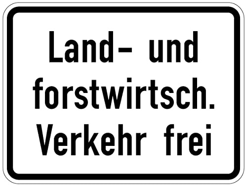 Aufkleber Verkehr Zusatzzeichen Land- und forstwirtschaftlicher Verkehr frei StVO Hinweis Schild Folie selbstklebend | Größe wählbar Made in Germany, Größe: 42x31,5 cm
