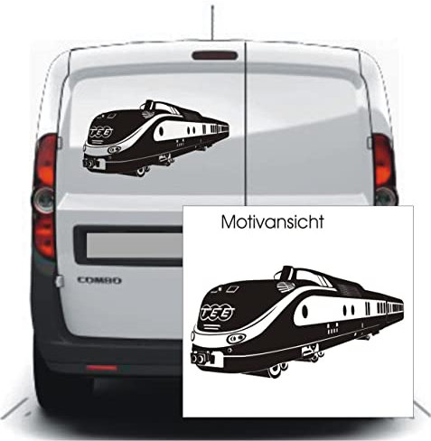Autoaufkleber: 'Lok VT 11.5' DDR ICE; Zug TEE (Schwarz - 1130 mm x 600 mm)