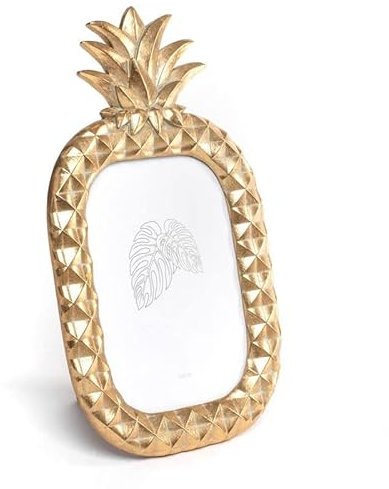 Rocking Gifts Bilderrahmen, 13 x 18 cm, Ananas, goldfarben, dekorativ, elegant, lustig, 30 cm