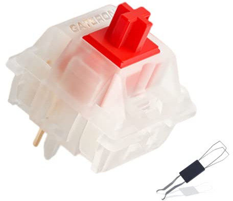 Gateron MX Pro Switch selbstschmierende Tastatur, spezieller Schaft mit professionellem 2-in-1-Tastaturabzieher, geeignet für mechanische Tastatur, SMD, 3-polig, roter Schalter (70 Stück)