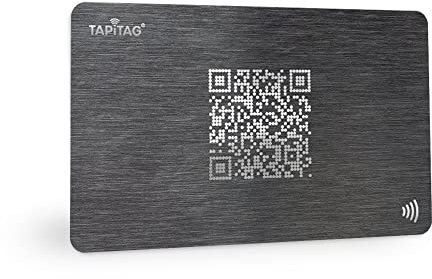 TAPiTAG Digitale Visitenkarte, Metall, NFC Tag + QR (Gunmetal)