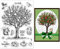GLOBLELAND Obstbaum Klare Stempel für DIY Scrapbooking Dekor Granatapfelbaum Kaninchen Vogel Baum des Lebens Igel Transparente Silikonstempel für die Herstellung von Karten Fotoalbum Dekoration