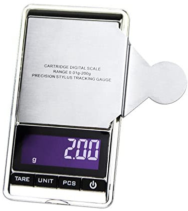 0.01g/200g Turntable Stylus Force Gauge, Digital VTF Scale with Blue LCD Backlight, Tracking Force Gauge for Tonearm Phono Cartridge