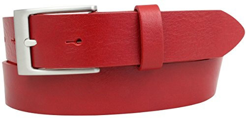 BELTINGER Kinder-Gürtel aus Vollrindleder 3 cm | Leder-Gürtel für Jungen Mädchen 30mm | für Jeans, Anzug, Kleid, Rock | Rot 65cm