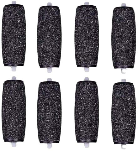 for Scholl Velvet Smooth Express Pedi Replacement Rollers Heads Refills Hard Skin Remover Foot Callus Remover for Feet – Foot Soak, feet Hard Skin Remover Foot Scrub (Black Extra Coarse, 8)
