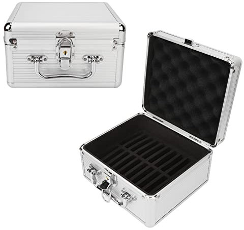 Topiky Hard Drive Box Suitcase, Hard Drive Case 2.5inch 20 Bay, HDD Storage Box Suitcase with Foam External Hard Drive Carrying Case and 2 Security Lock
