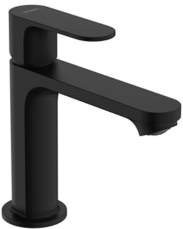 Hansgrohe Rebris S 72517671 zeitgenössische Waschbeckenarmatur mit 1 Griff, 1 Loch, 17,8 cm hoch, Mattschwarz